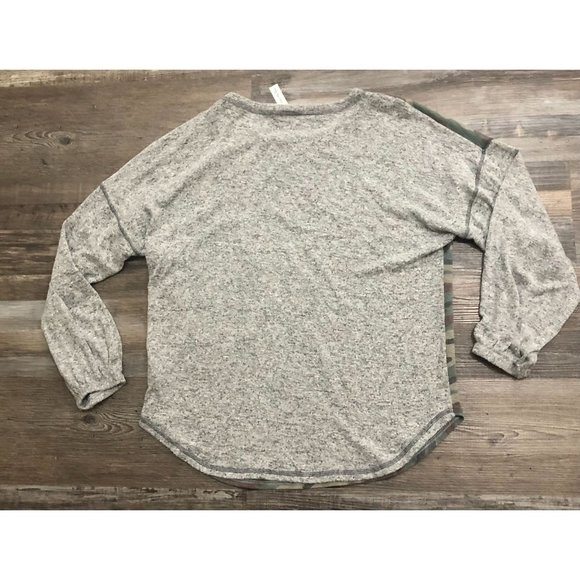 Vanilla Sky Womens XL Camo & Gray Long Sleeve Crewneck Shirt - Picture 3 of 5